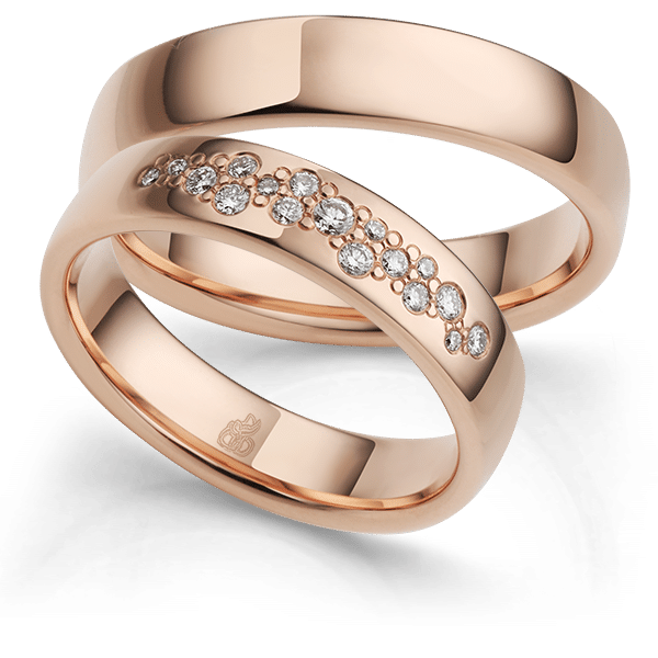 006 Brillant Trauringe 18kt Rosegold Mit Stein Besetzt Rauschmayer Trauringmanufaktur